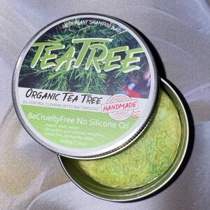 Organic Tea Tree Solid Bar Shampoo 60g Eco Friendly, TSA Safe, vegan with Tin
